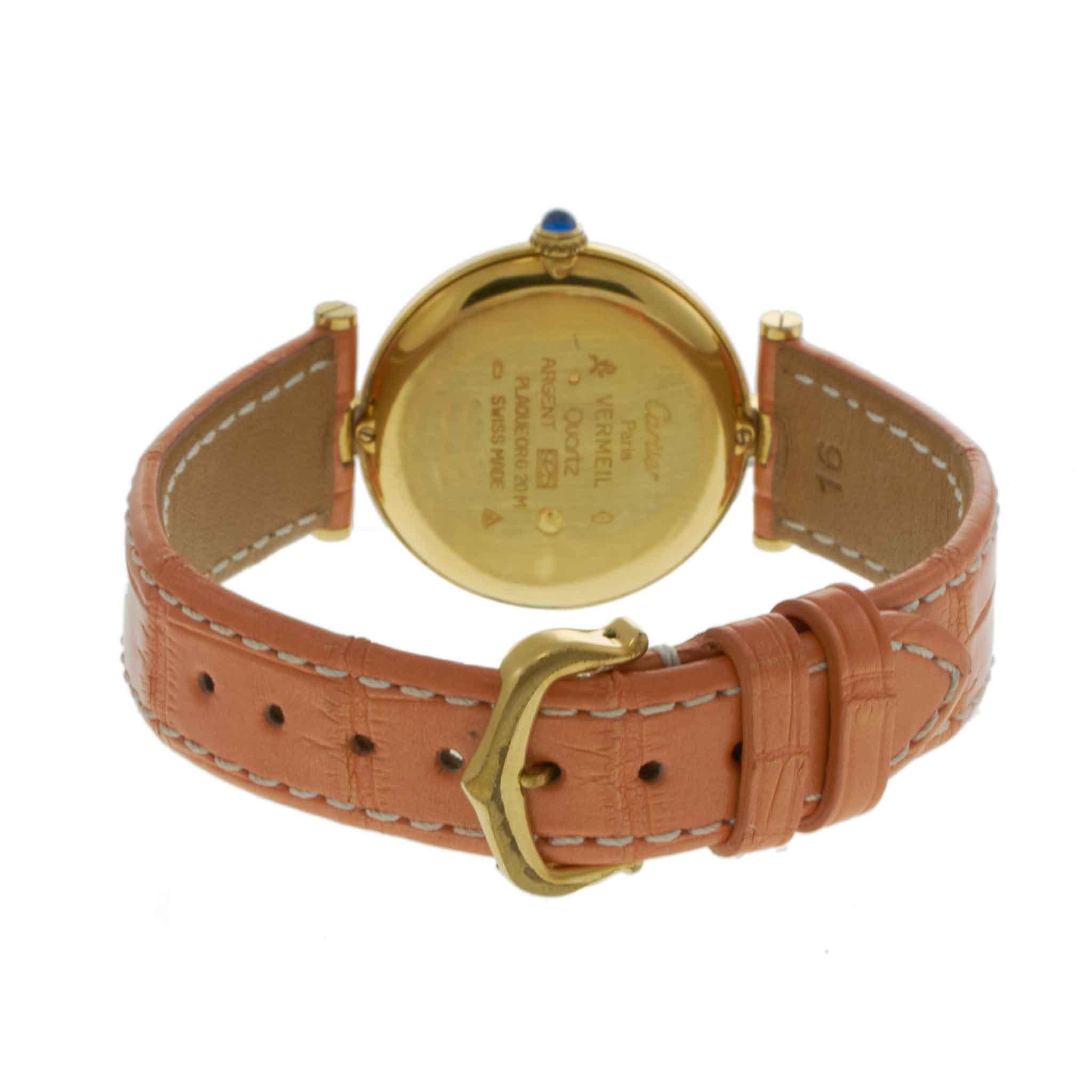 Reloj Vintage años 90 Cartier Must de Cartier Vendôme Esfera Trinidad - Cuarzo en venta 2