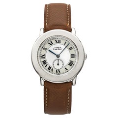 Vintage 1990s Cartier Must Ronde 1815 1 Sterling Silver Roman Dial Quartz 32mm