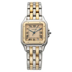 Vintage 1990s Cartier Panthere 83949 Two-Tone Cream Roman Dial Quartz 27mm