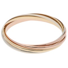 Vintage 1990s Cartier Paris Seven Rows Trinity Bracelet in Gold