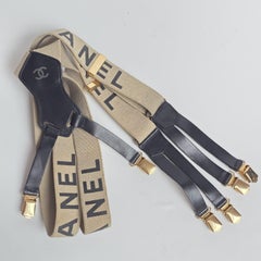 Vintage 1990s Chanel Beige Suspenders