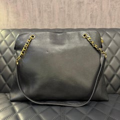 Vintage 1990s Chanel Black Caviar Dome Zip Tote