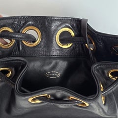 Vintage 1990s Chanel Black Lambskin Mini Shoulder Bucket Bag