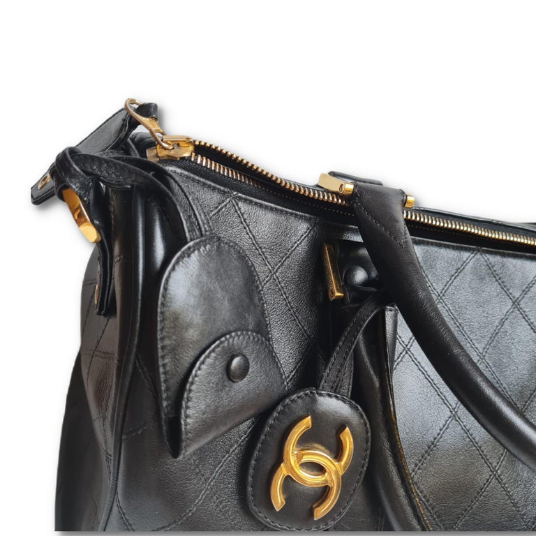 バッグ 90s vintage QUILTED LEATHER BOSTON BAG Vintage 1990s Chanel Black Quilted Boston Bag at 1stDibs