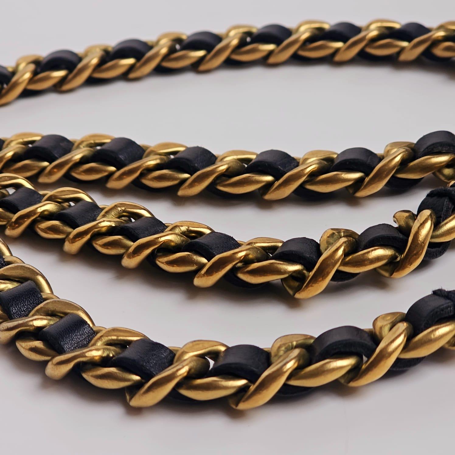 Vintage 1990s Chanel Chunky Chain Layered Belt For Sale 8