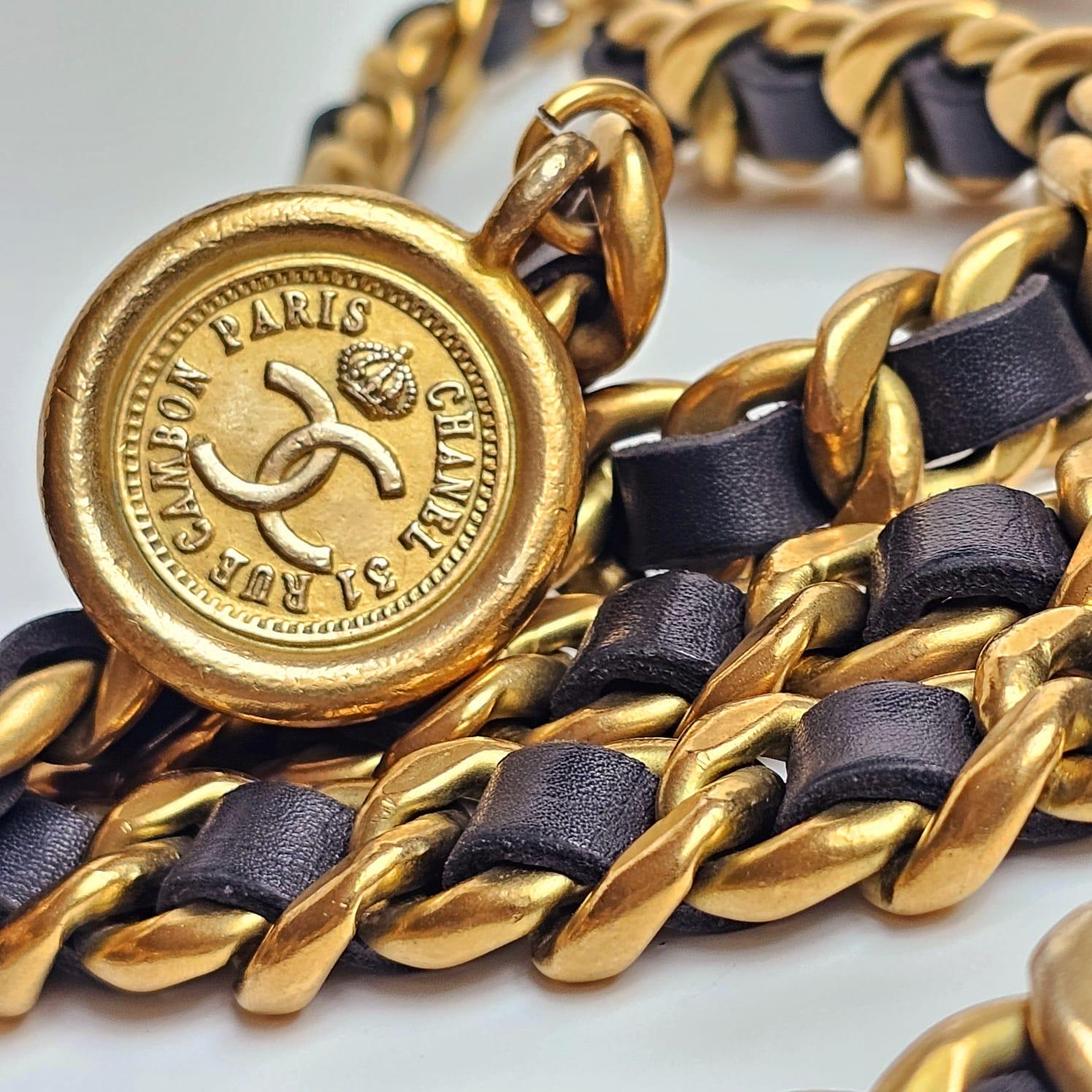 Women's Vintage 1990s Chanel Chunky Chain Layered Belt For Sale