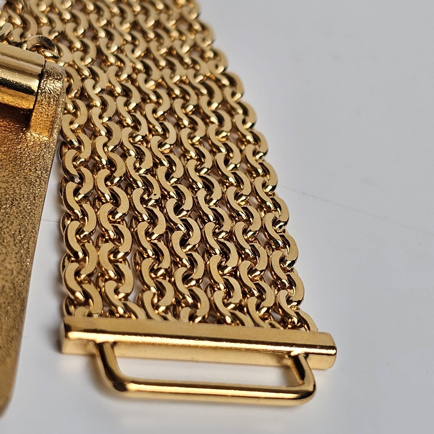 Vintage 1990s Chanel Gold Buckle Chain Layered Belt For Sale 2
