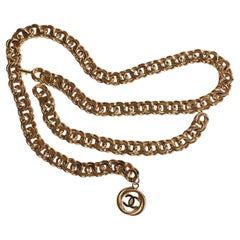 Vintage 1990s Chanel Gold Chain Layered Belt