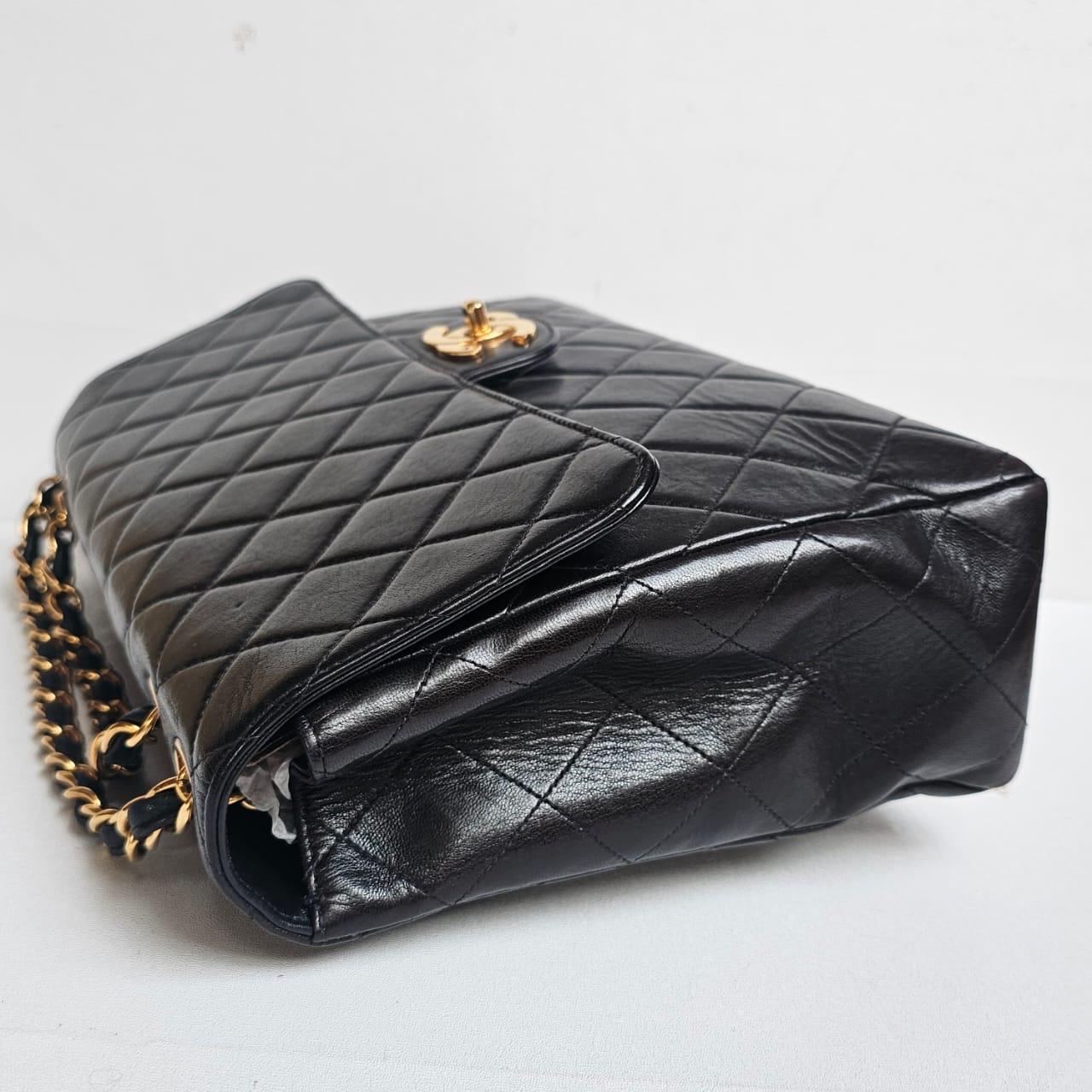 Women's or Men's Vintage 1990s Chanel Jumbo Lambskin Quilted Jumbo Flap Bag For Sale