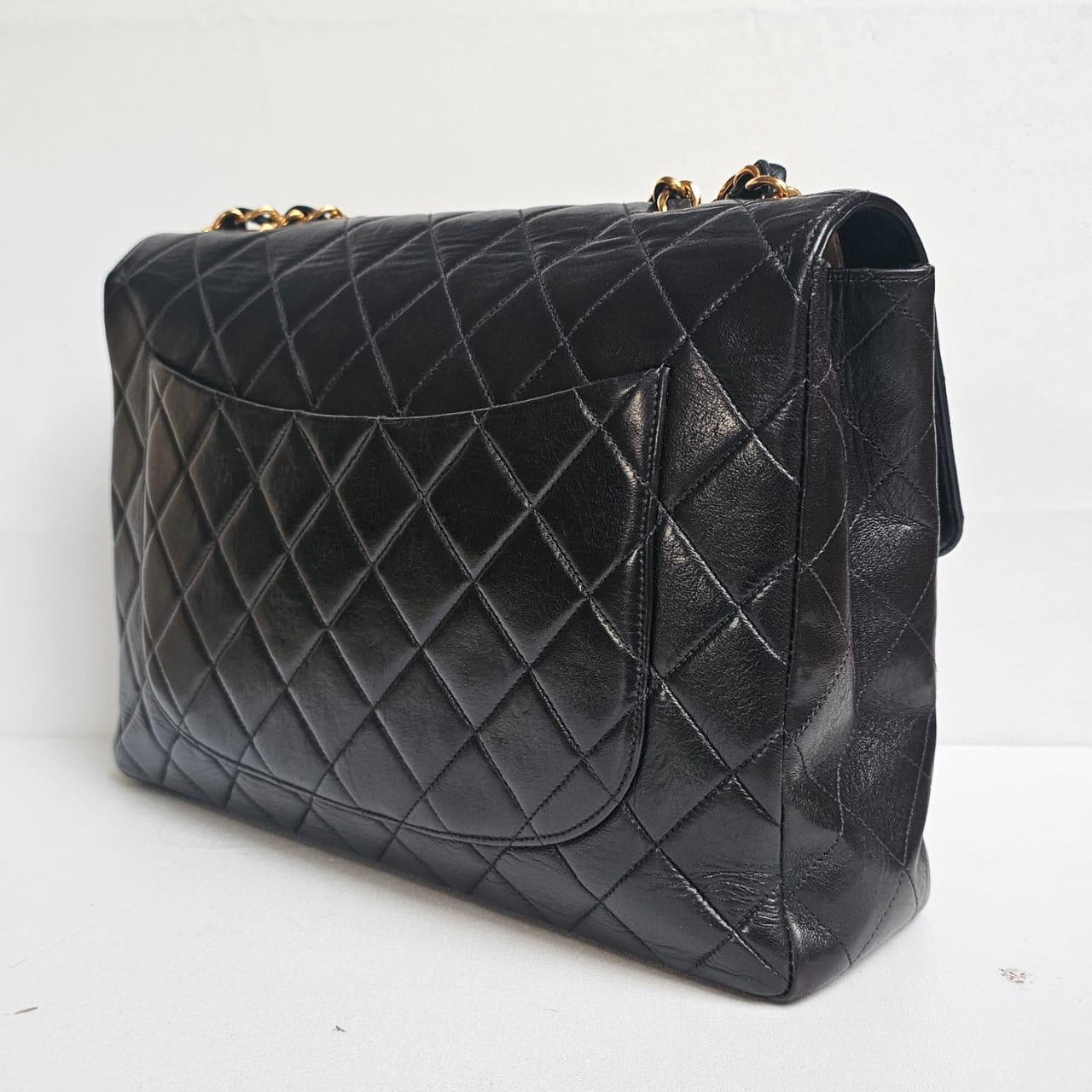 Vintage 1990s Chanel Jumbo Lambskin Quilted Jumbo Flap Bag 2