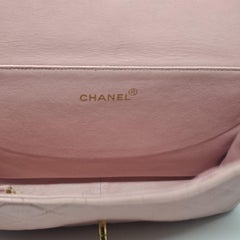 Vintage 1990s Chanel Pink Sakura Medium Lambskin Biface Top Handle Bag