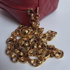Vintage anni '90 Chanel Red Caviar Mini Camera Bag