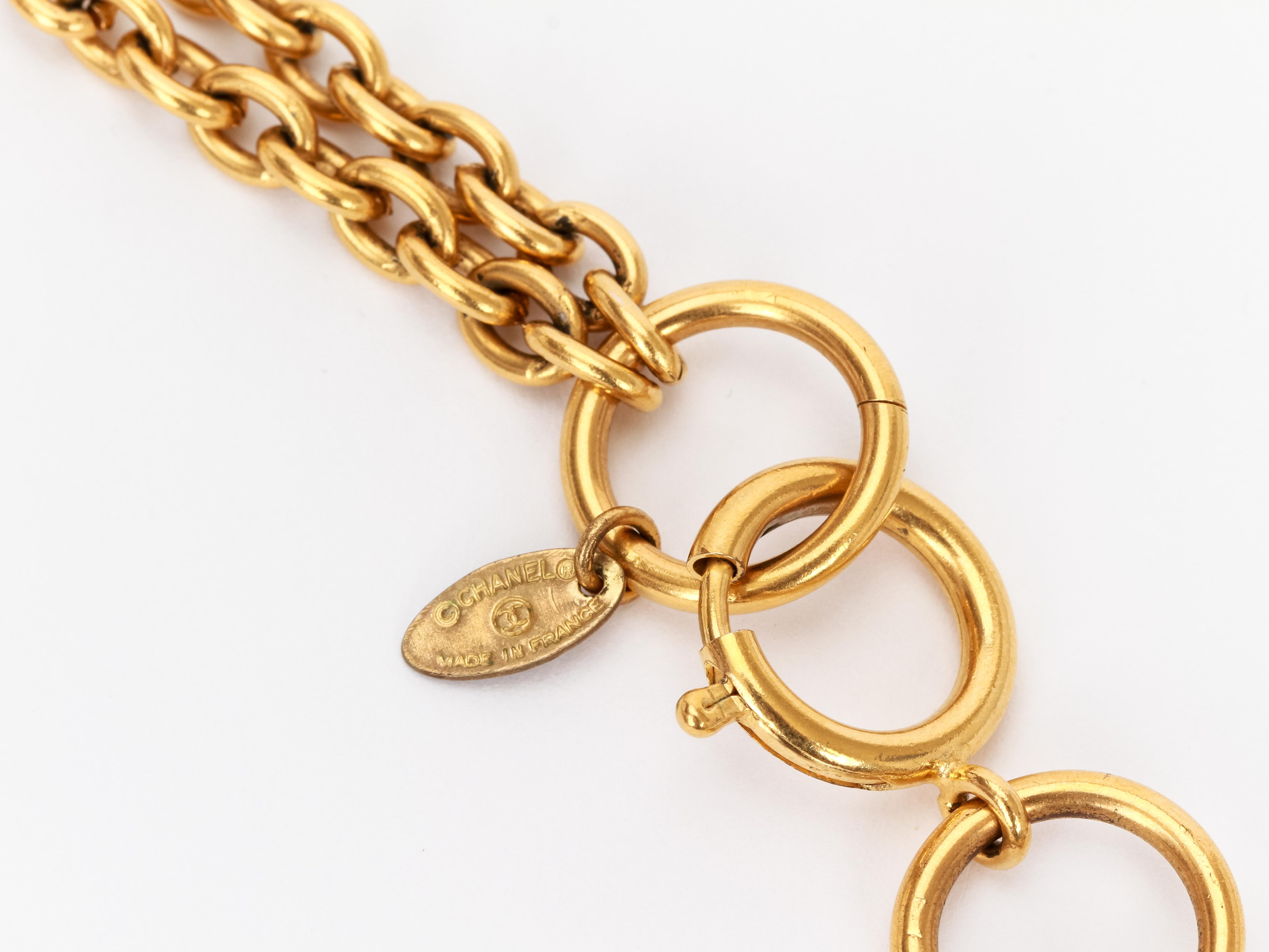 Vintage 1990er Chanel Sautoir Gold Perlenkette Halskette im Angebot 2