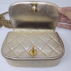 Vintage 1990s Chanel Silver Multi Chain Mini Flap Bag