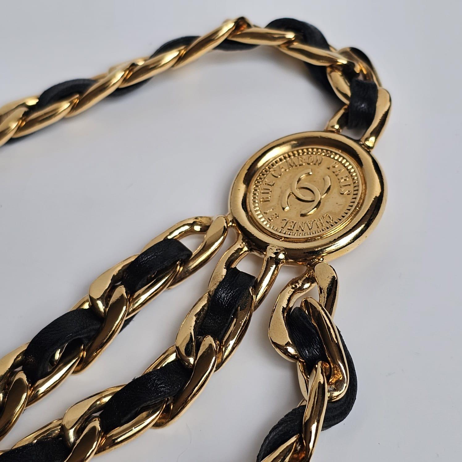 Vintage 1990s Chanel Triple Layered Medallion Belt 6
