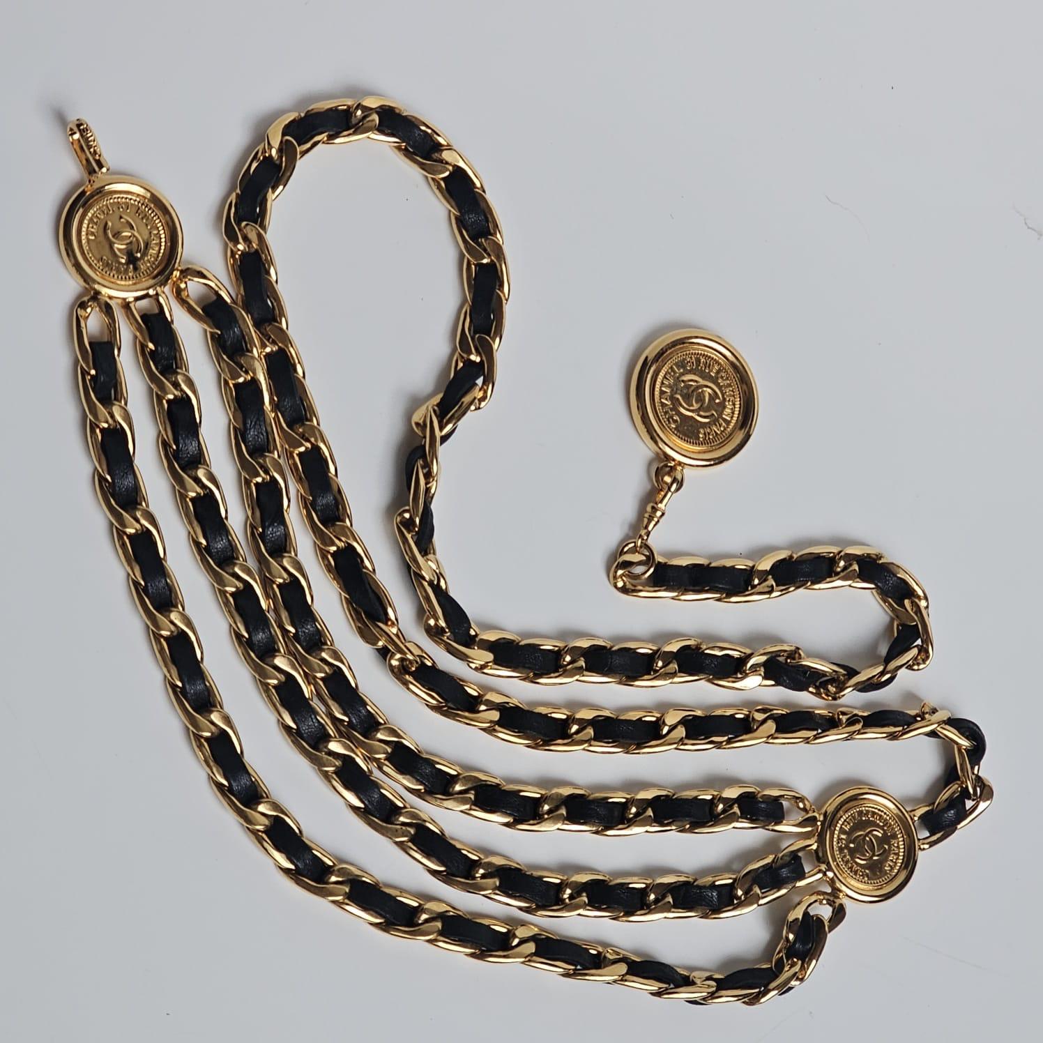 Vintage 1990s Chanel Triple Layered Medallion Belt 1