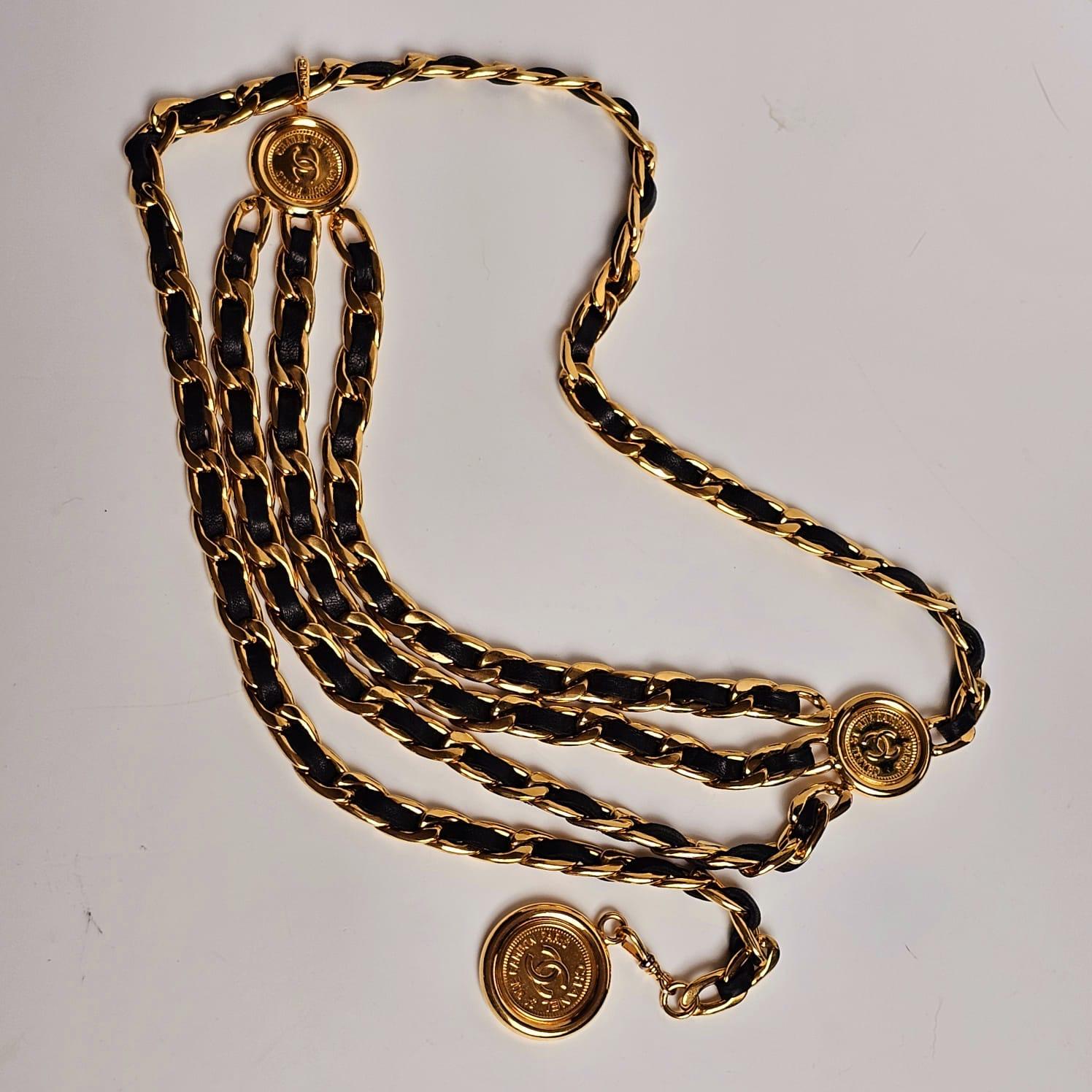 Vintage 1990s Chanel Triple Layered Medallion Belt 3