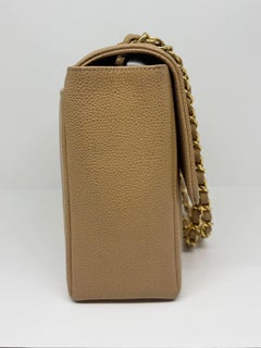 Vintage 1990s Chanel Vertical Quilt Caramel Caviar Flap Bag
