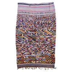 Tappeto Boujaad marocchino vintage a scacchi colorati degli anni
90