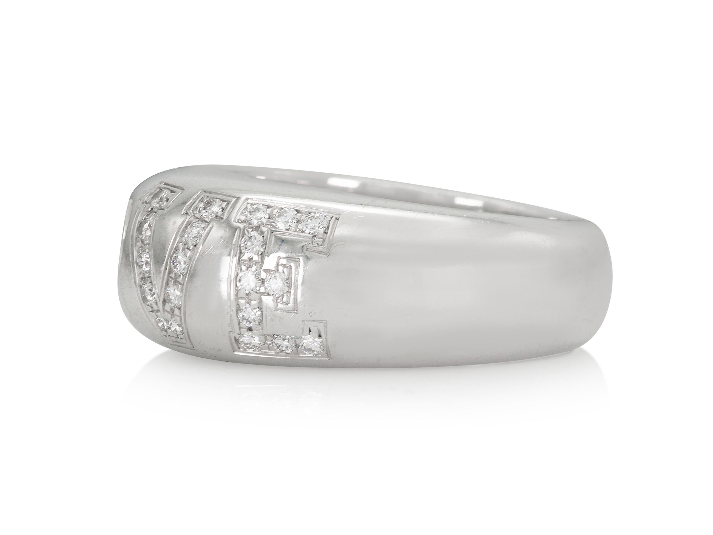 Finely crafted in 18k white gold with Round Brilliant cut Diamonds.
Signed by Chopard
Circa 1990s
Size 6