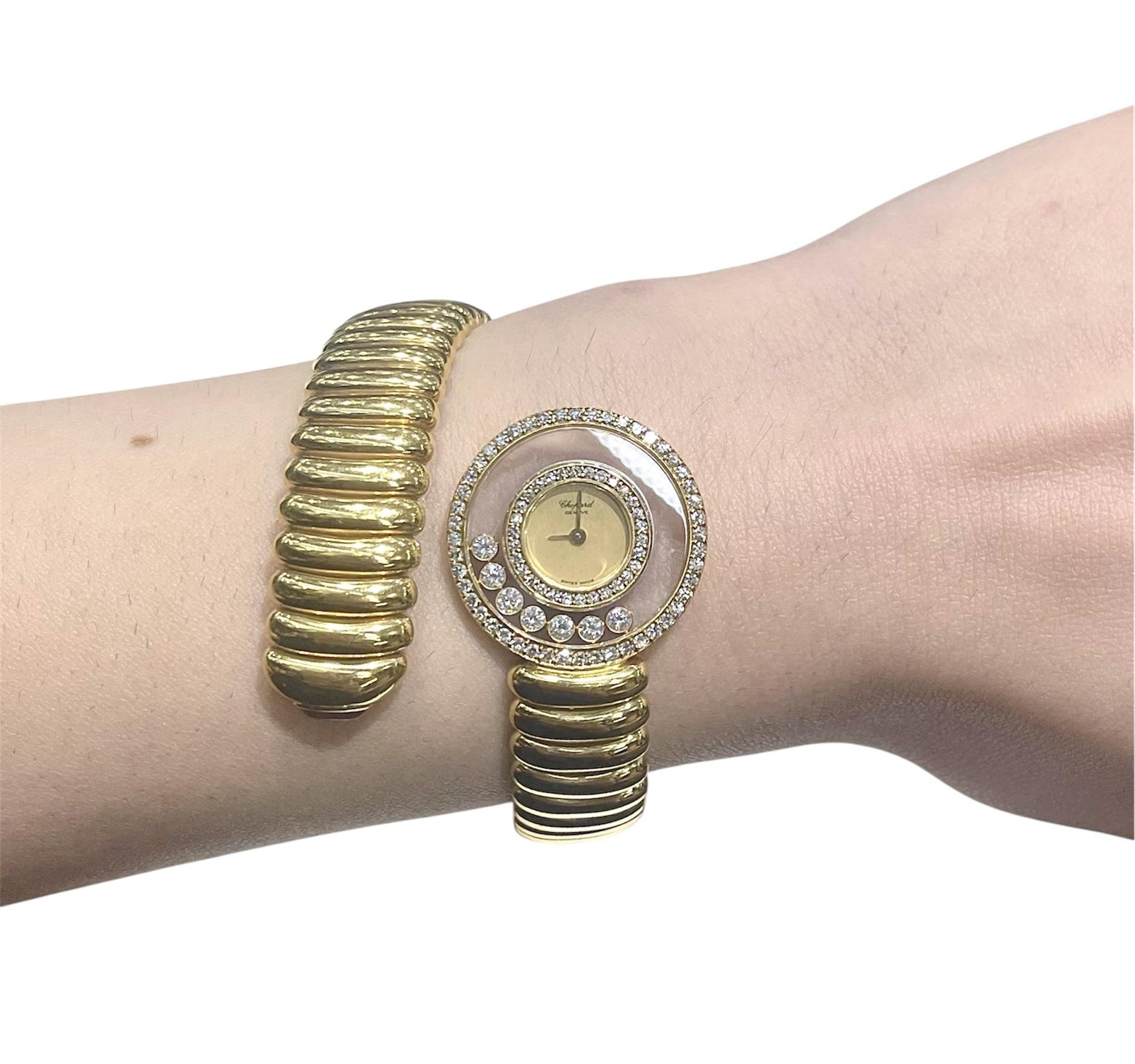 Reloj envolvente Chopard Happy Diamonds vintage años 90 en venta 1