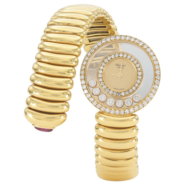 Reloj envolvente Chopard Happy Diamonds vintage años 90 en venta