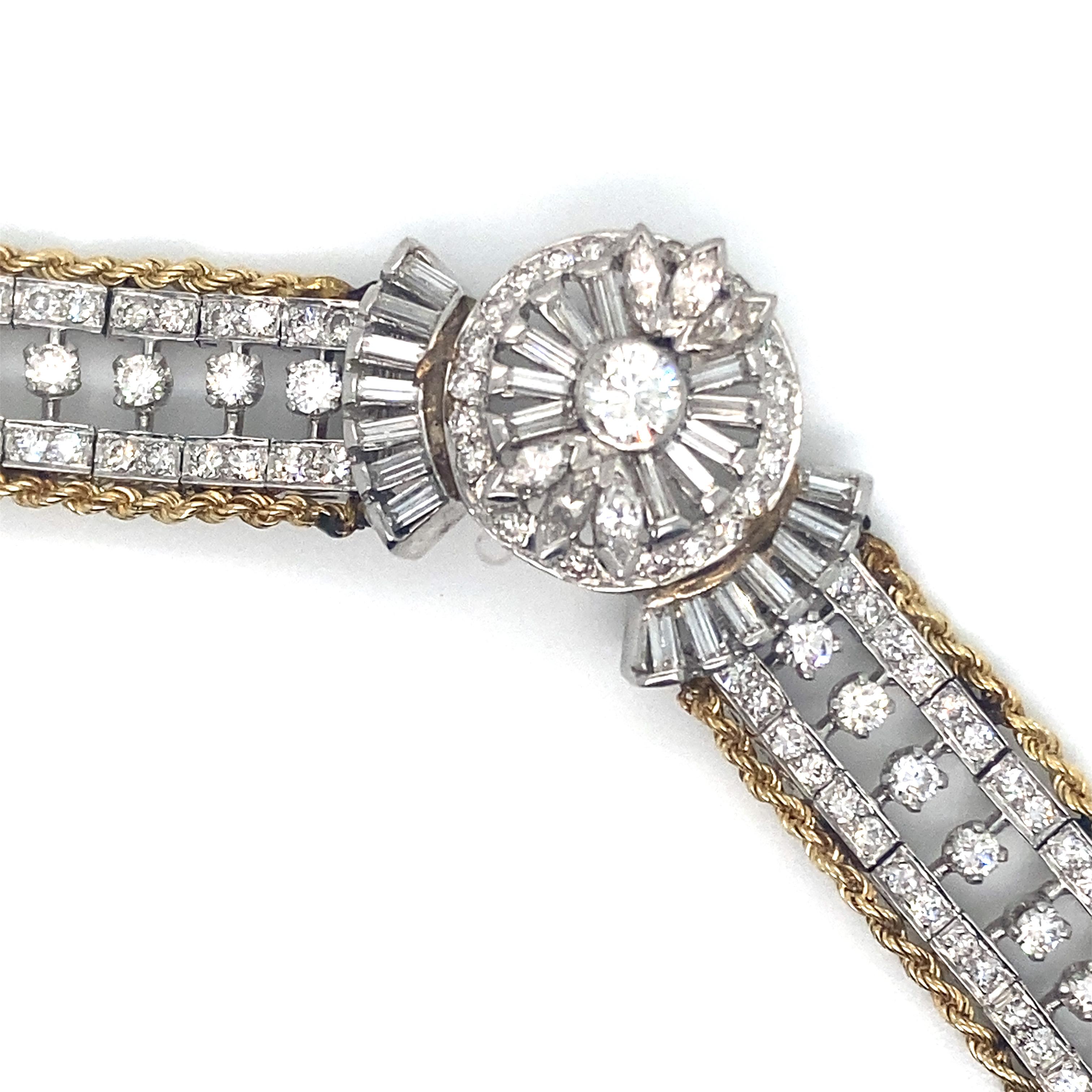 Moderne Vintage 1990''s Chunky Statement Necklace With Diamonds en vente