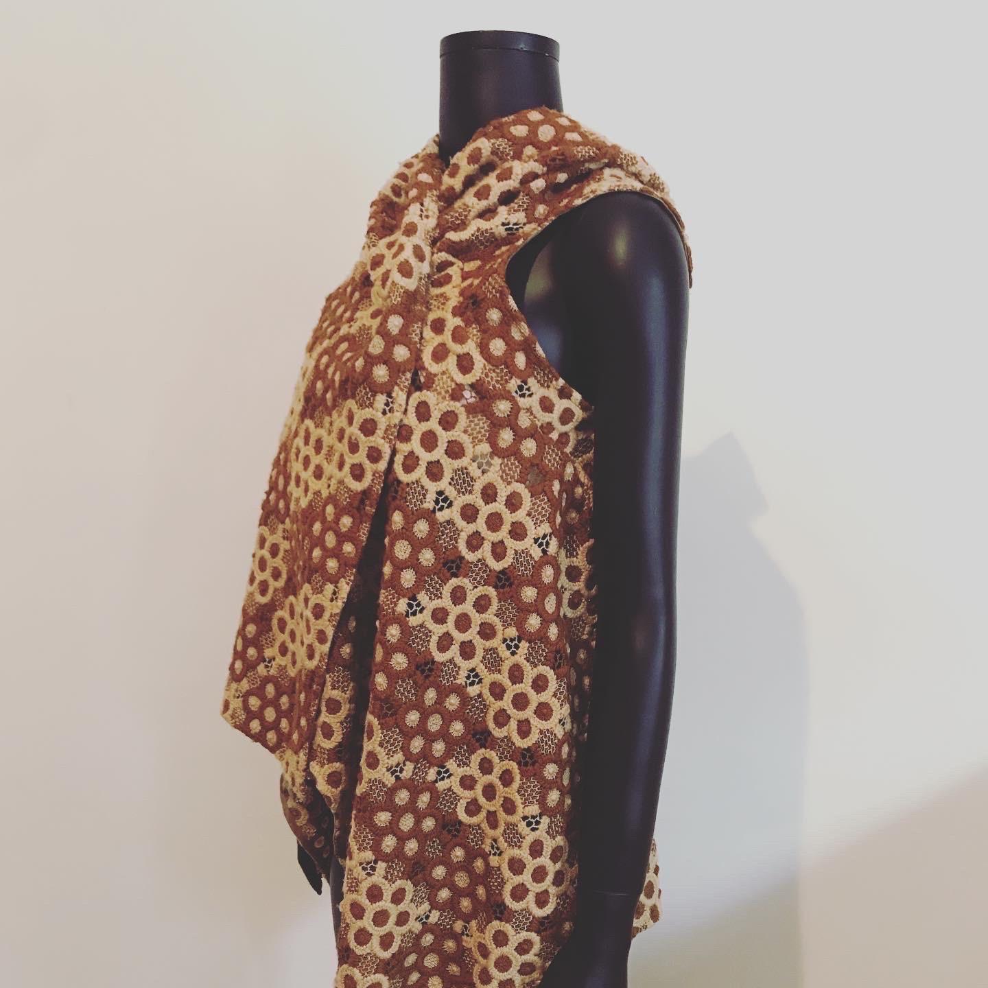 Brown Vintage 1990’s Comme Des Garçons wool wrap style vest  For Sale