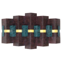 Vintage 1990s Curtis Jeré Postmodern 3D Metal Wall Art