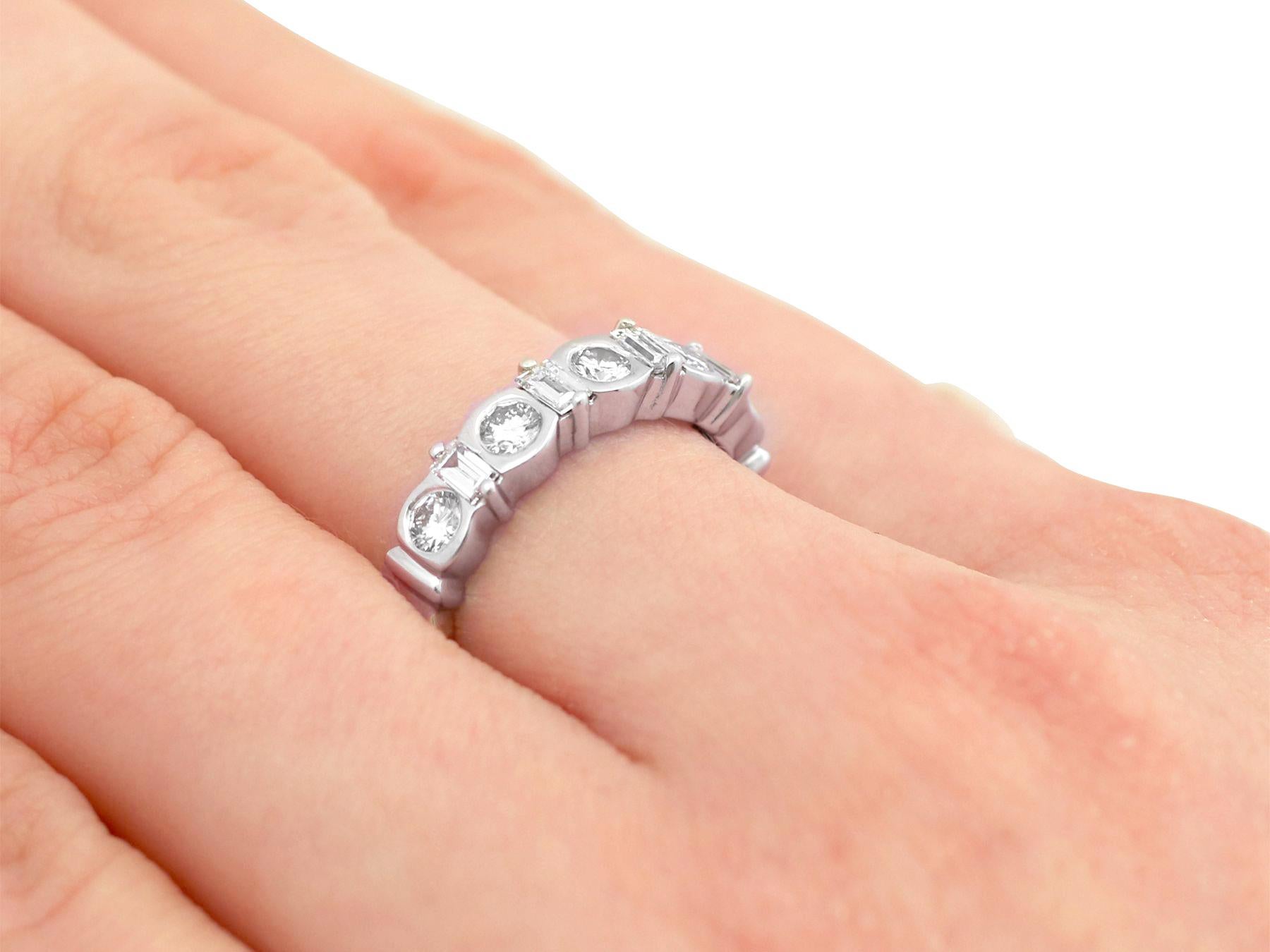 Vintage 1990s Diamond and White Gold Half Eternity Ring For Sale 1