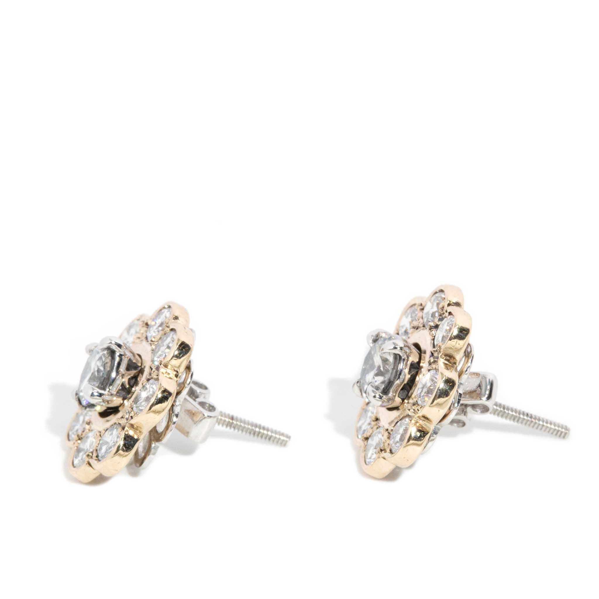Vintage 1990s Diamante Studs 18 Carat Gold 9 Carat Diamond Jackets en venta 1