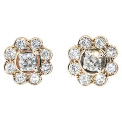Vintage 1990s Diamond Studs 18 Carat Gold 9 Carat Diamond Jackets