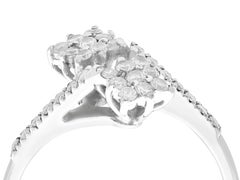 Vintage Diamond Floral Twist Ring in 18k White Gold