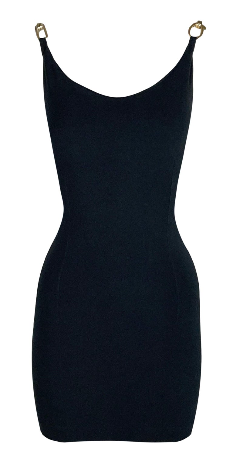 Vintage 1990's Dolce and Gabbana Black Bodycon Gold Chain Strap Mini Dress at 1stDibs Vintage 1990's Dolce and Gabbana Black Bodycon Gold Chain Strap Mini Dress at 1stDibs