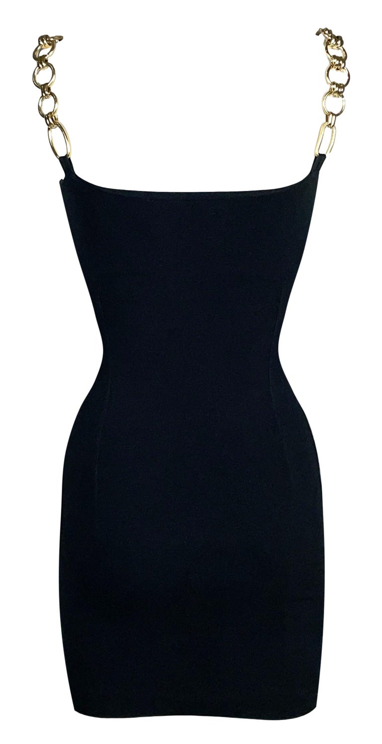 chain strap bodycon mini dress ASOS DESIGN cowl neck mini dress with chain strap in black