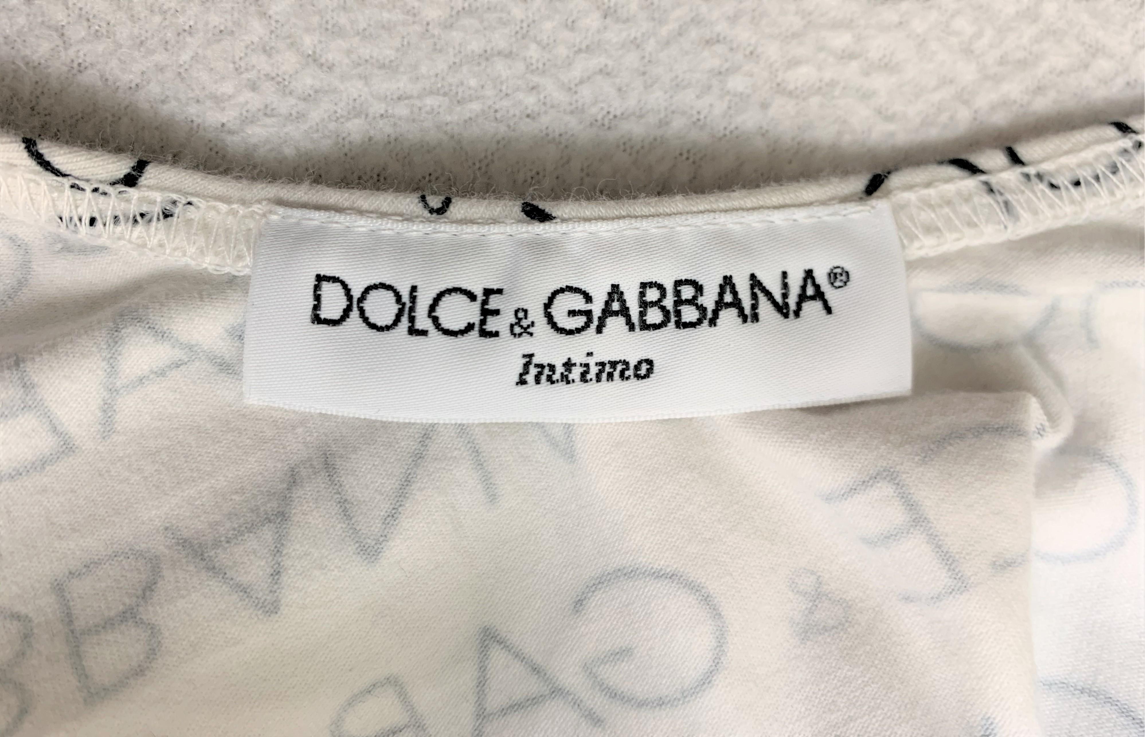 Vintage 1990's Dolce & Gabbana Black & White Logo Thong Bodysuit Top In Good Condition In Yukon, OK