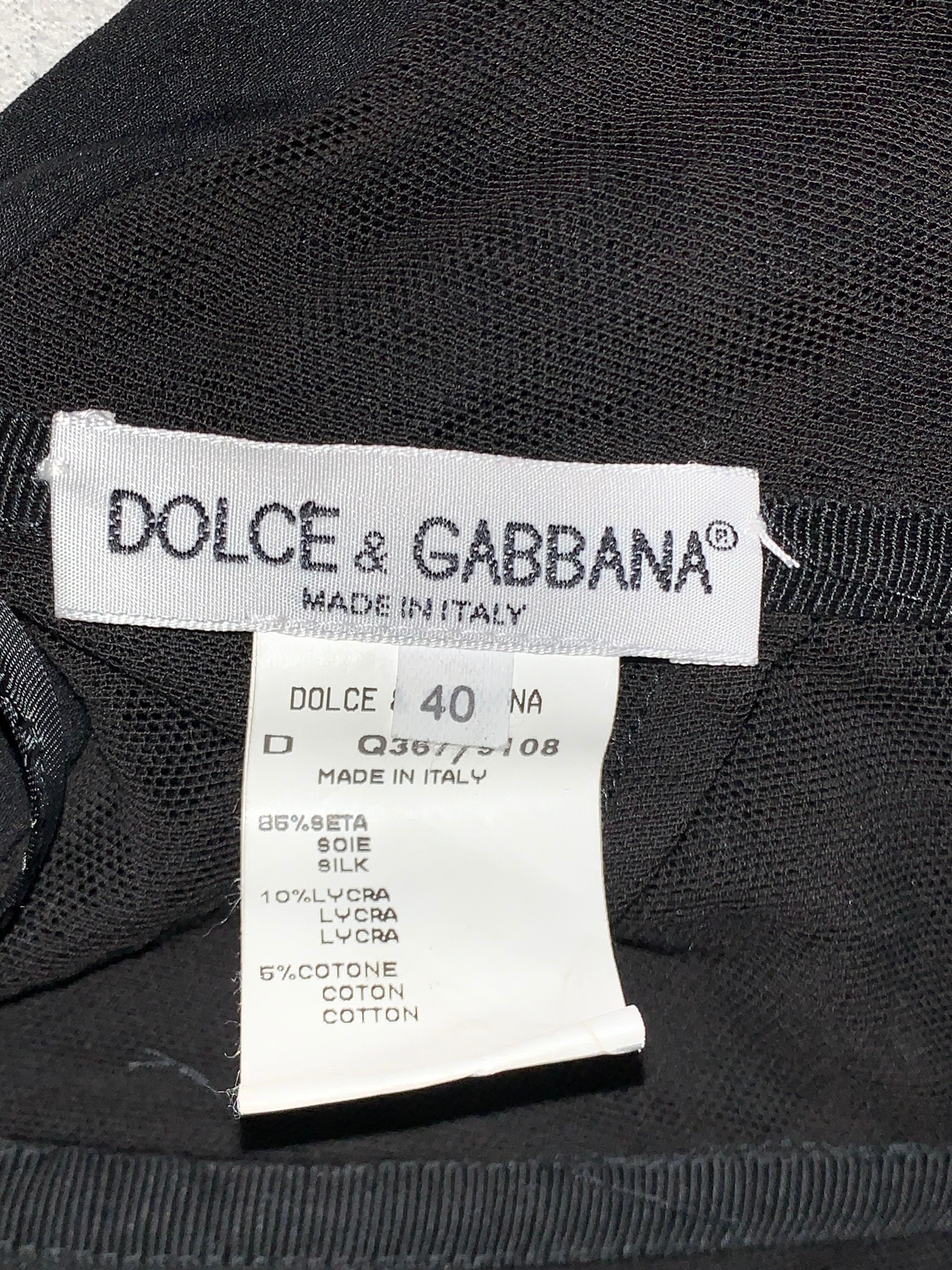 Women's Vintage 1990's Dolce & Gabbana Sheer Black Ruched Strapless Mini Dress