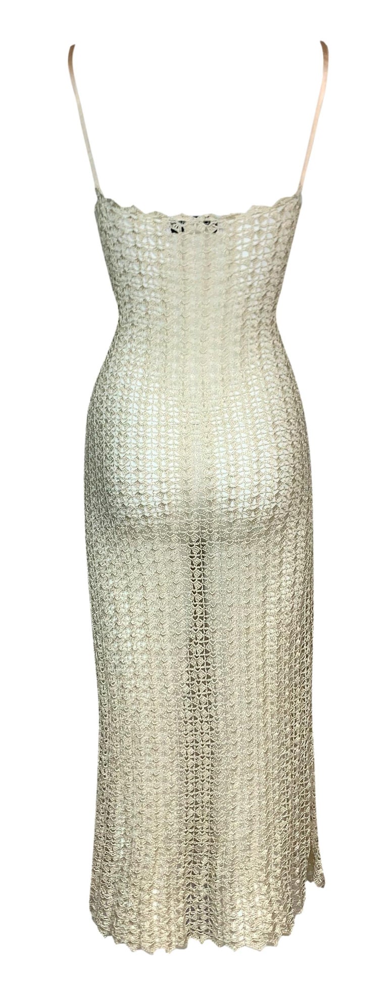 Vintage 1990's Dolce and Gabbana Sheer Champagne Knit Plunging Dress at  1stDibs | dolce gabbana champagne, dolce and gabbana champagne, vintage  dolce and gabbana dress
