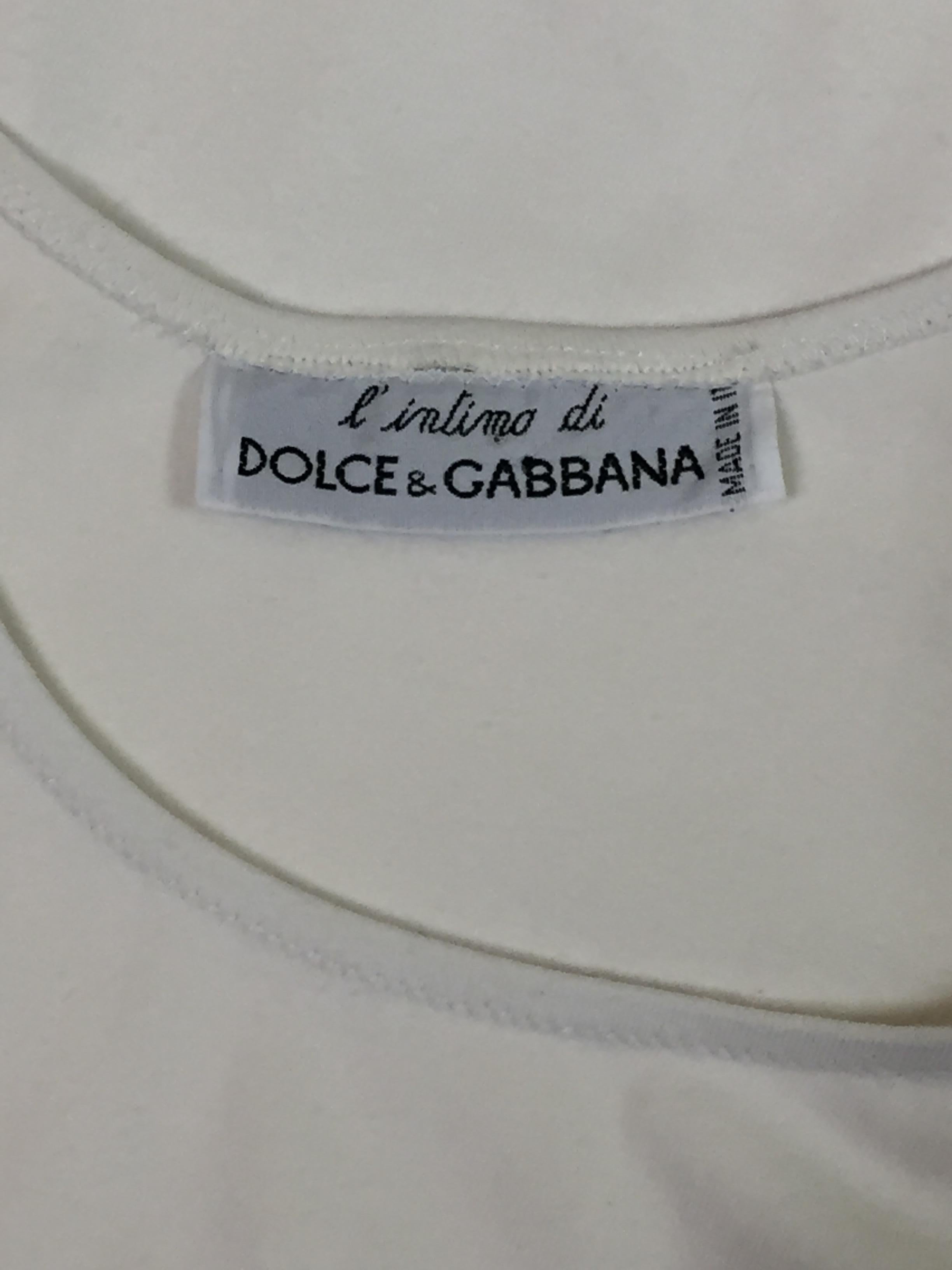 Vintage 1990's Dolce and Gabbana White Lace Trim Bodycon Mini Dress For ...