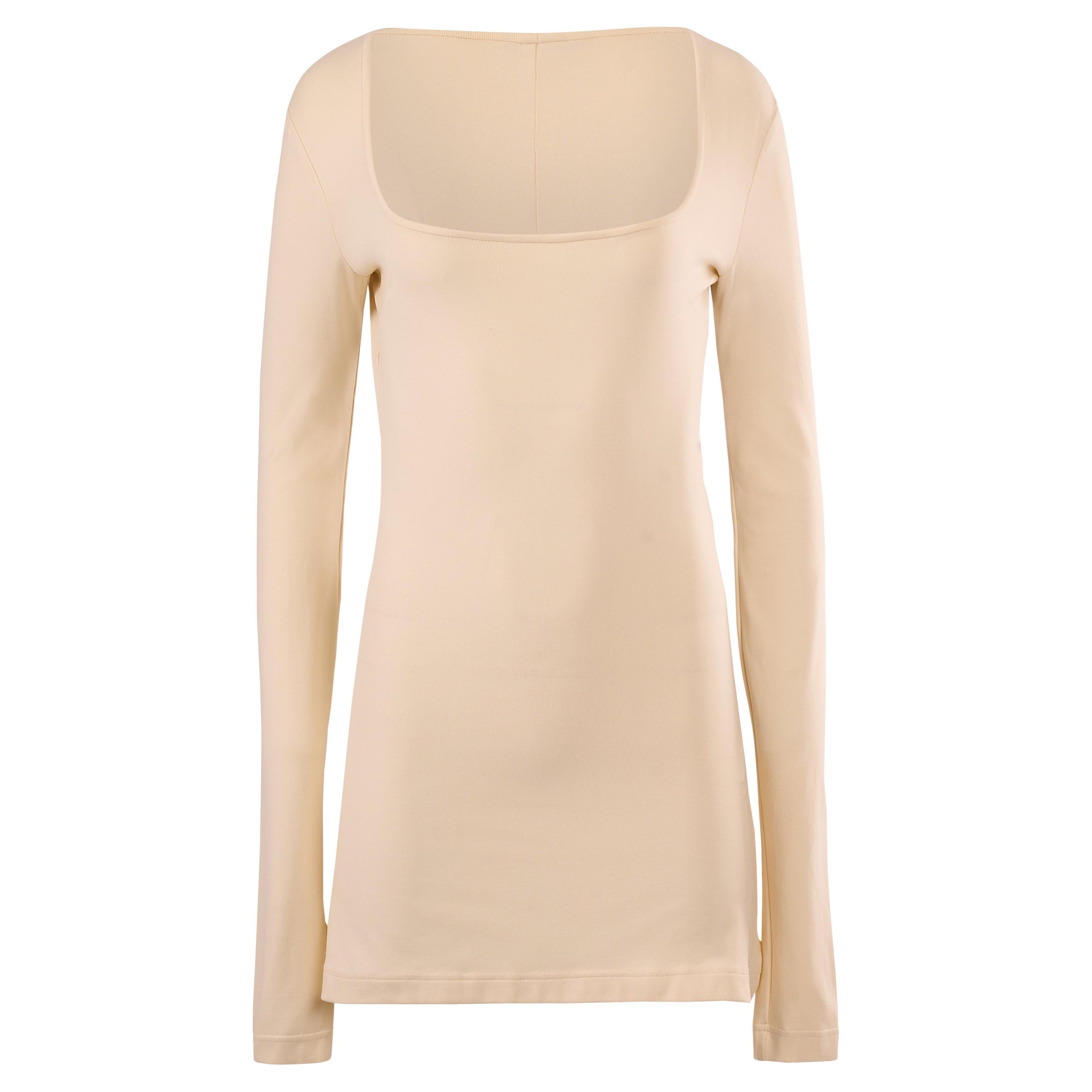 Vintage 1990's Dolce & Gabbana Cream Square Neckline Mini Dress