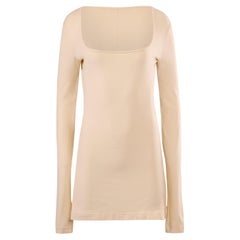 Vintage anni '90 Dolce & Gabbana Mini Dress Crema con Scollo Quadrato