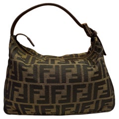 Borsa vintage anni '90 Fendi Brown Zucca Jacquard Pouch