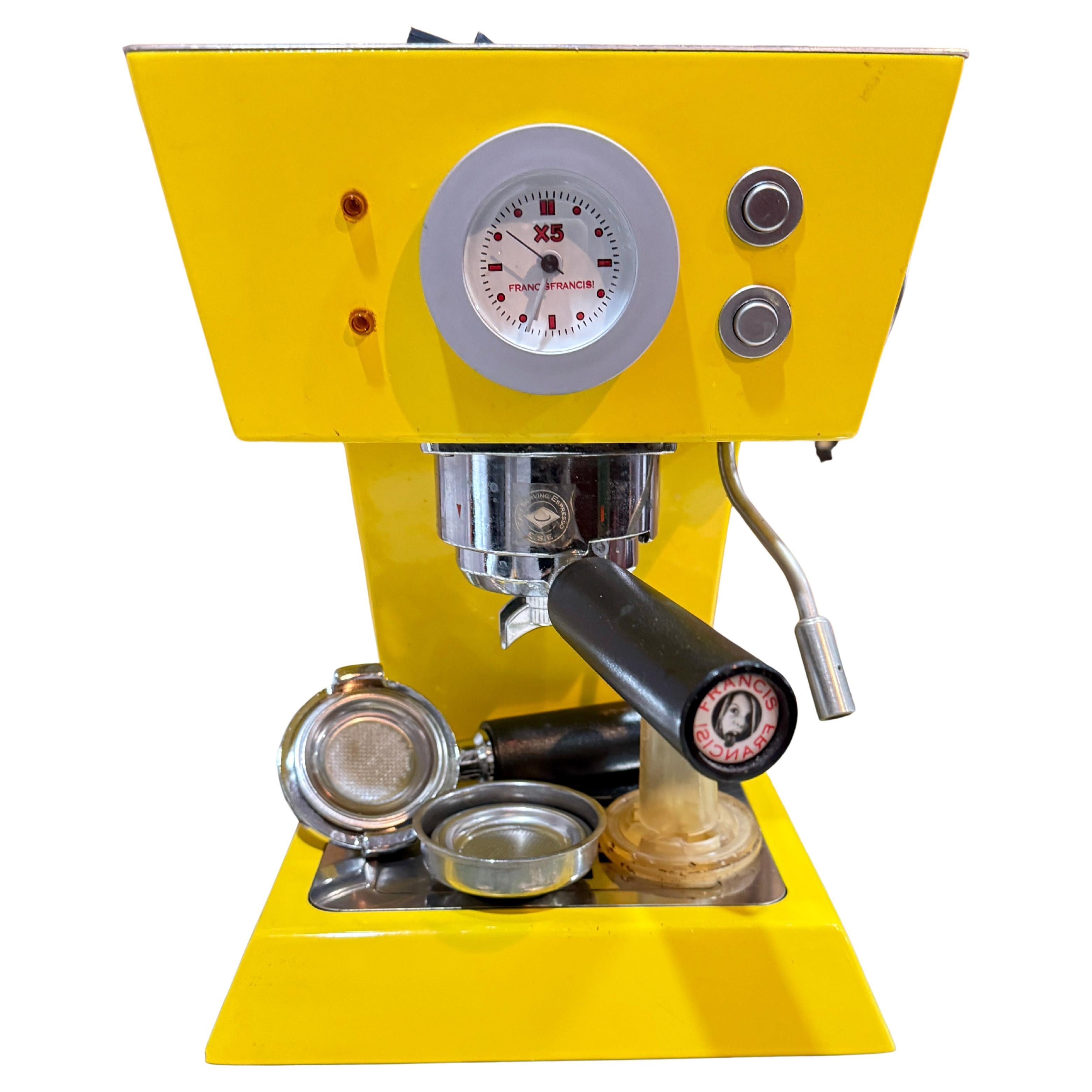 Vintage 1990er FRANCIS FRANCIS X5 Italienische Espressomaschine, kanariengelb im Angebot