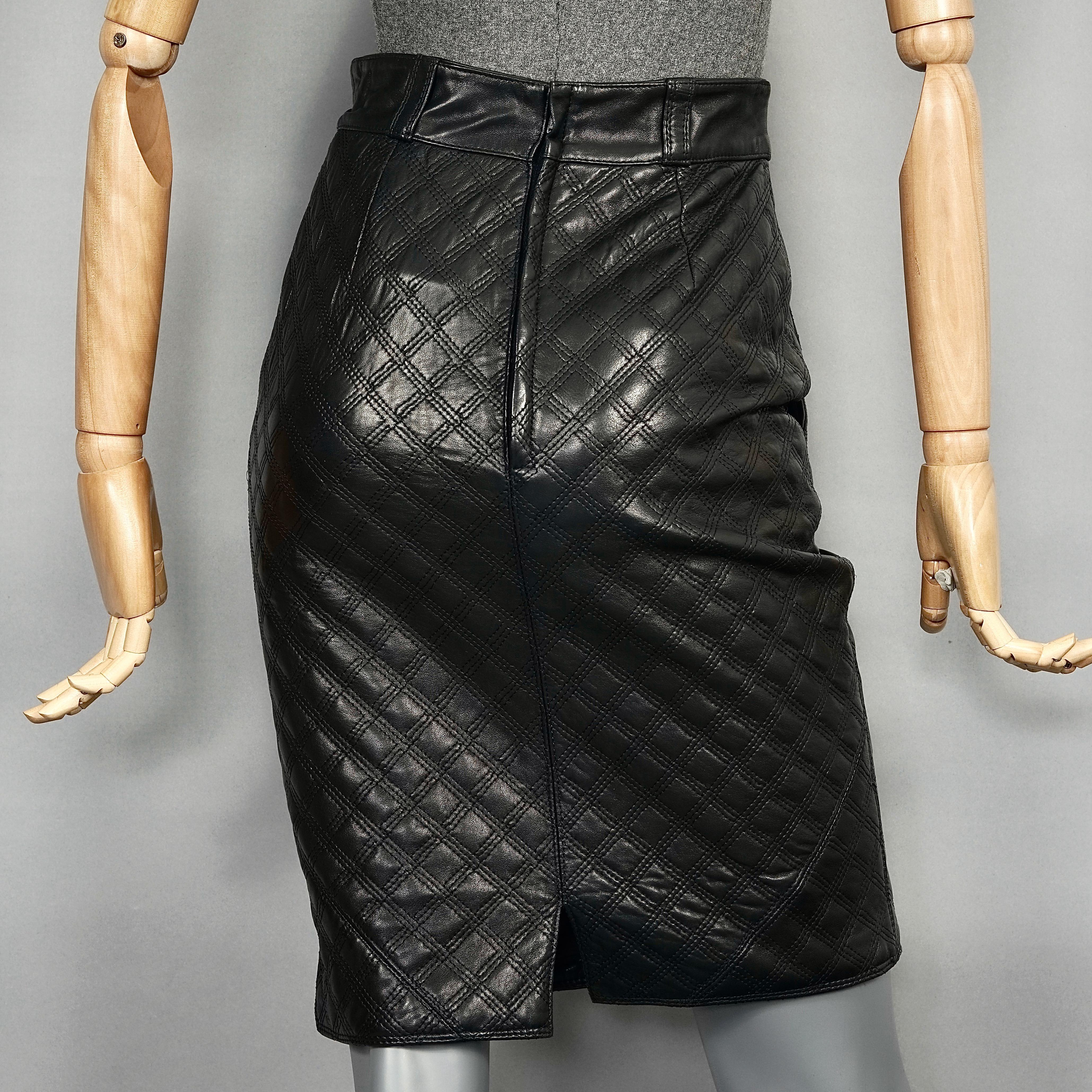 versace leather skirt
