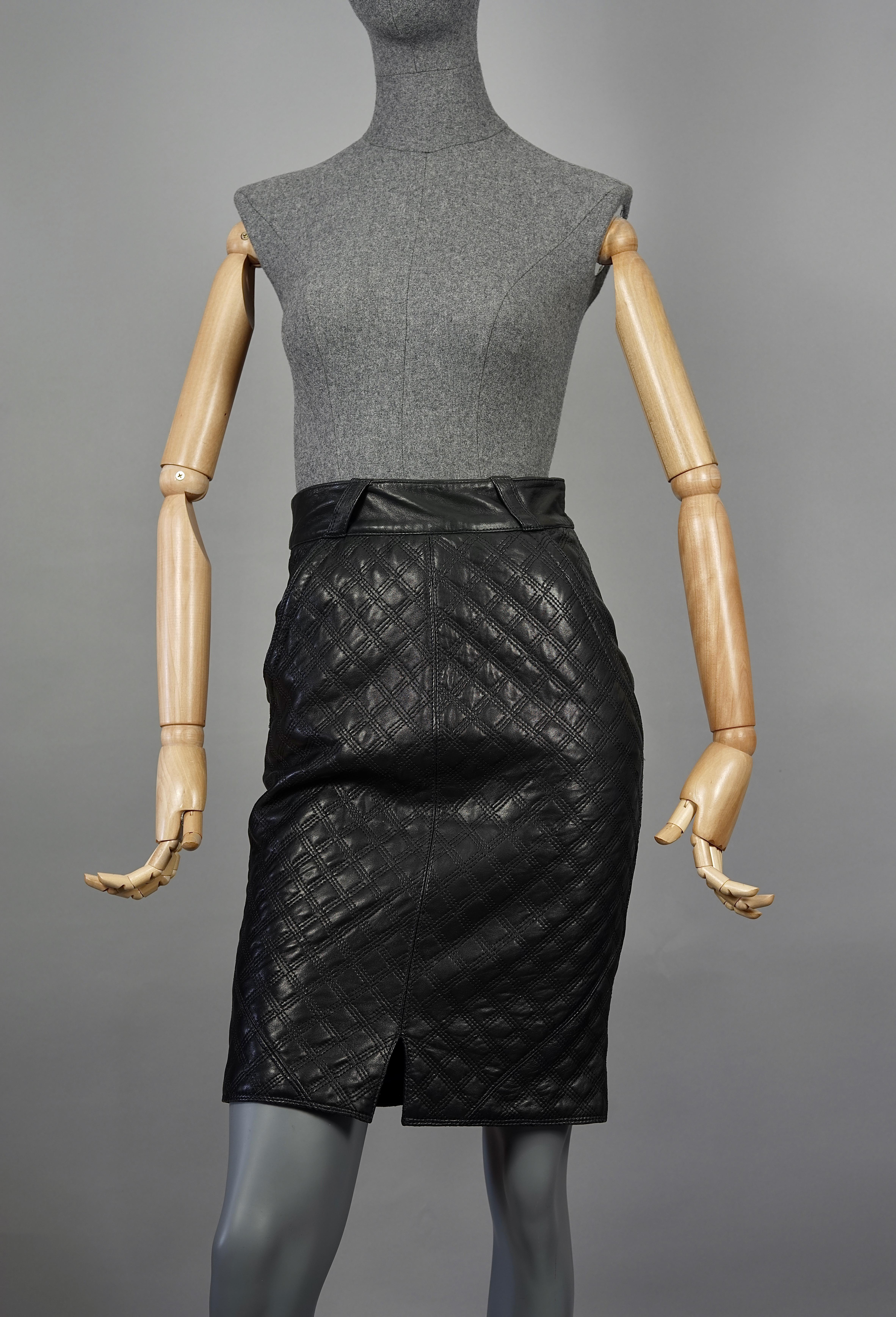 black quilted skirt