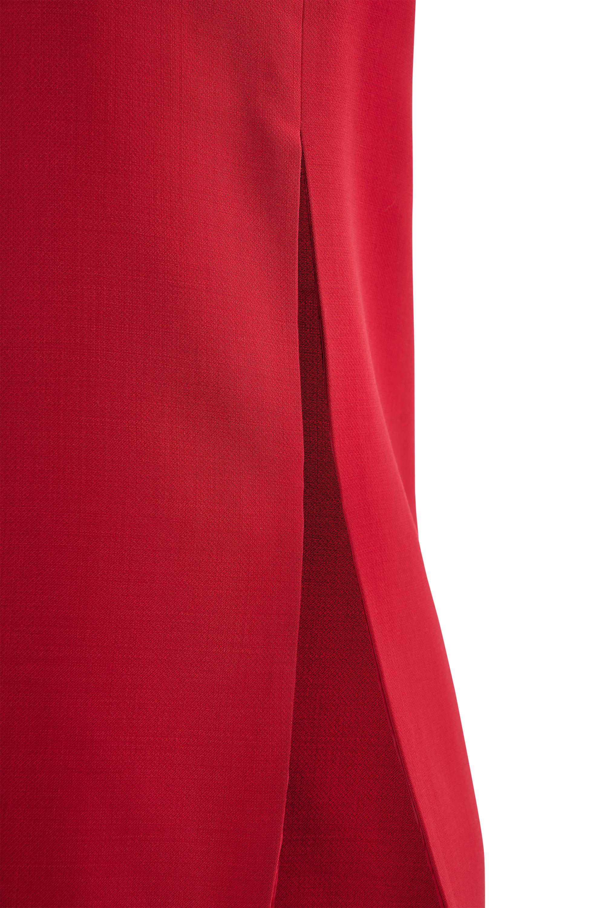 Vintage 1990's Gianni Versace Couture Rotes Kleid ohne Ärmel aus Wolle im Zustand „Hervorragend“ im Angebot in London, GB