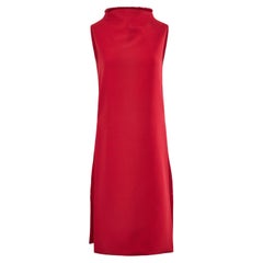 Vintage anni '90 Gianni Versace Couture Abito senza maniche in lana rossa