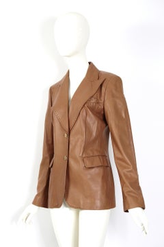 Vintage 1990s Gianni Versace timeless soft leather tailored jacket