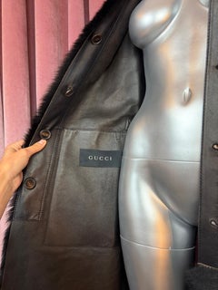 Vintage 1990's Gucci by Tom Ford Sleek Black Fur Coat