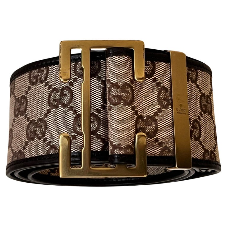 Sold at Auction: Gucci Brown Guccssima Monogram Belt - Size 90